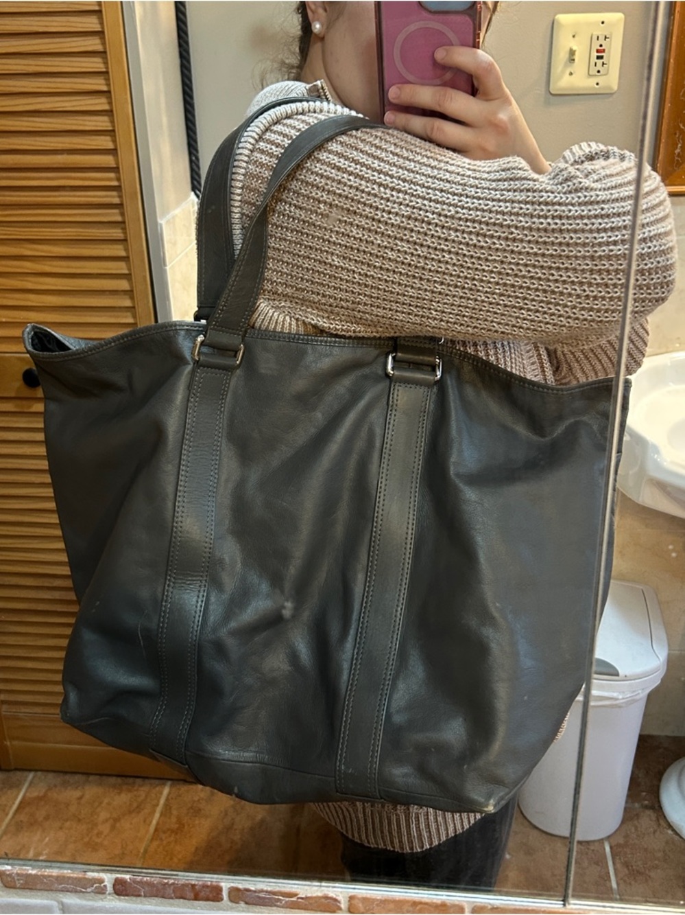 Marc Jacobs rare XL tote vintage Large Black Leather Bag